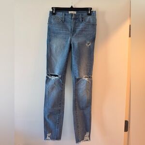 Madewell 9” High Rise Ripped Skinny Jeans